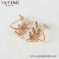 95536 xuping China goods online selling high class fashion leaf shaped 18k gold stud earring with romantic white pearl jewelry